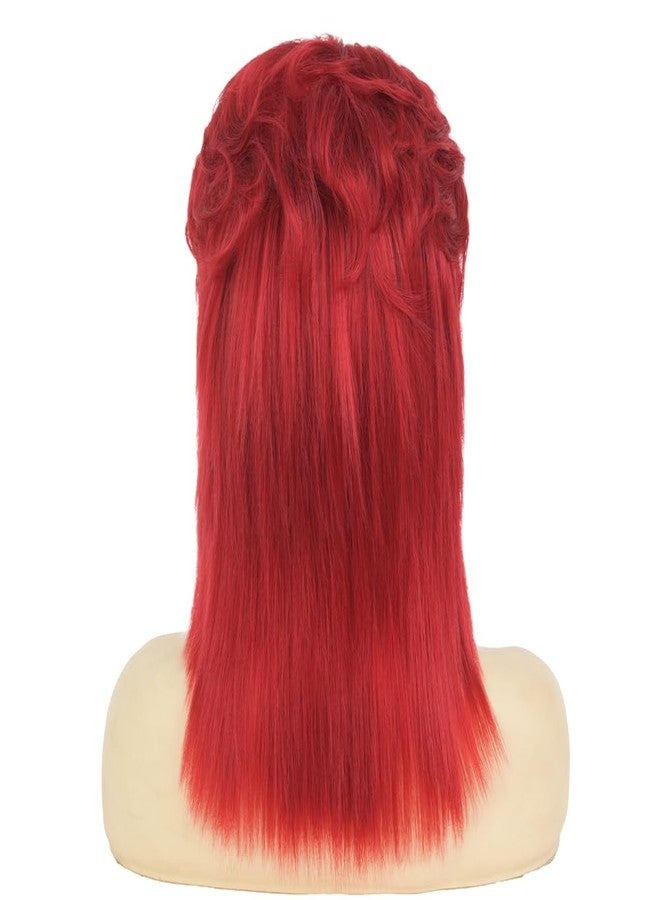 تسيسيس شعر مستعار أحمر طويل من الخلف للنساء من تسيس، يصل طوله إلى الكتفين، مستوحى من موضة السبعينيات والثمانينيات، ذو طبقات، مناسب للتنكر، للاستخدام اليومي، مناسب للهالوين (أحمر) - Image 5